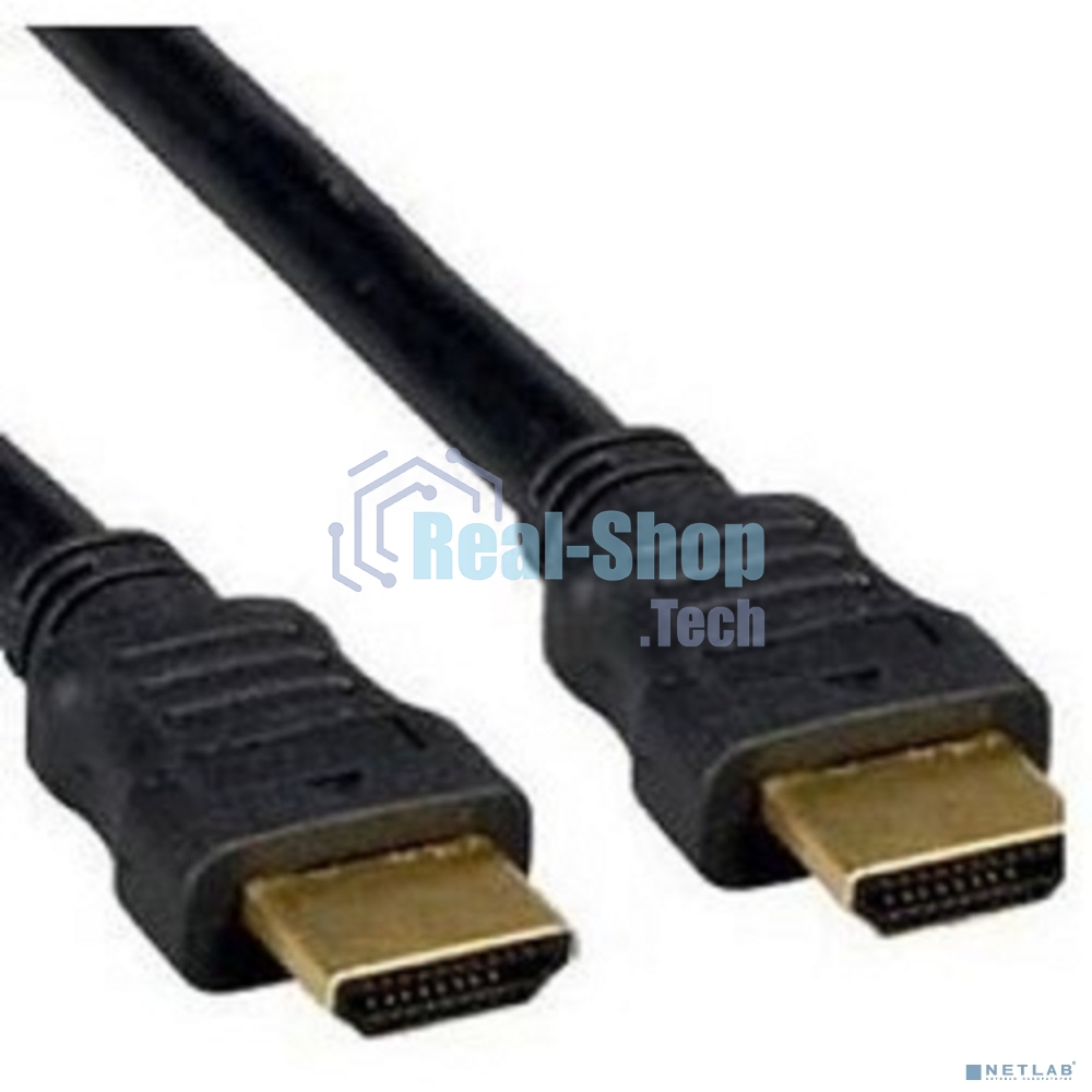 Кабель Cablexpert HDMI CC-HDMI490-15, 19M/19M, v2.0, медь, позол.разъемы, экран, плоский кабель, 1м, черный, пакет