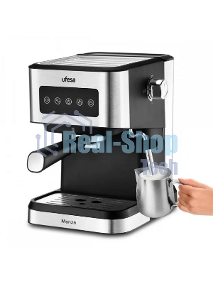 Кофеварка рожковая Ufesa MONZA черный/серебристый, исп. кофе - молотый, 1.5 л, 1050 Вт, 20 бар