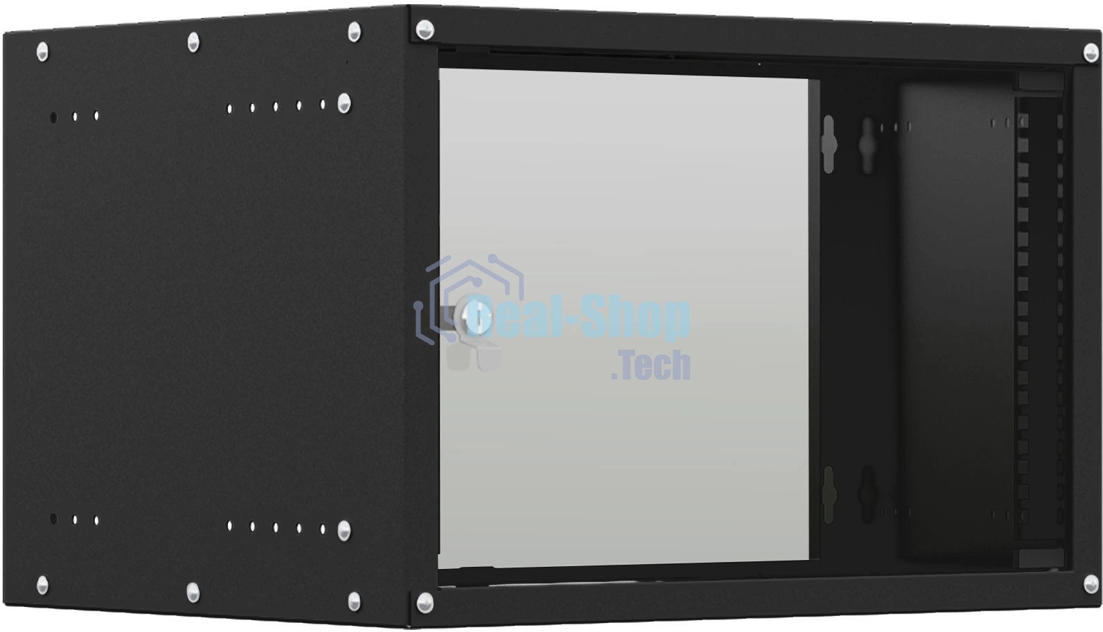 Шкаф коммутационный NTSS Lime (NTSS-WL6U5560GS-BL) настенный 6U 550x600 мм пер. дв. стекл несъемн. бок. пан. 30 кг черный 520 мм 12 кг 110 град. 500 мм IP20