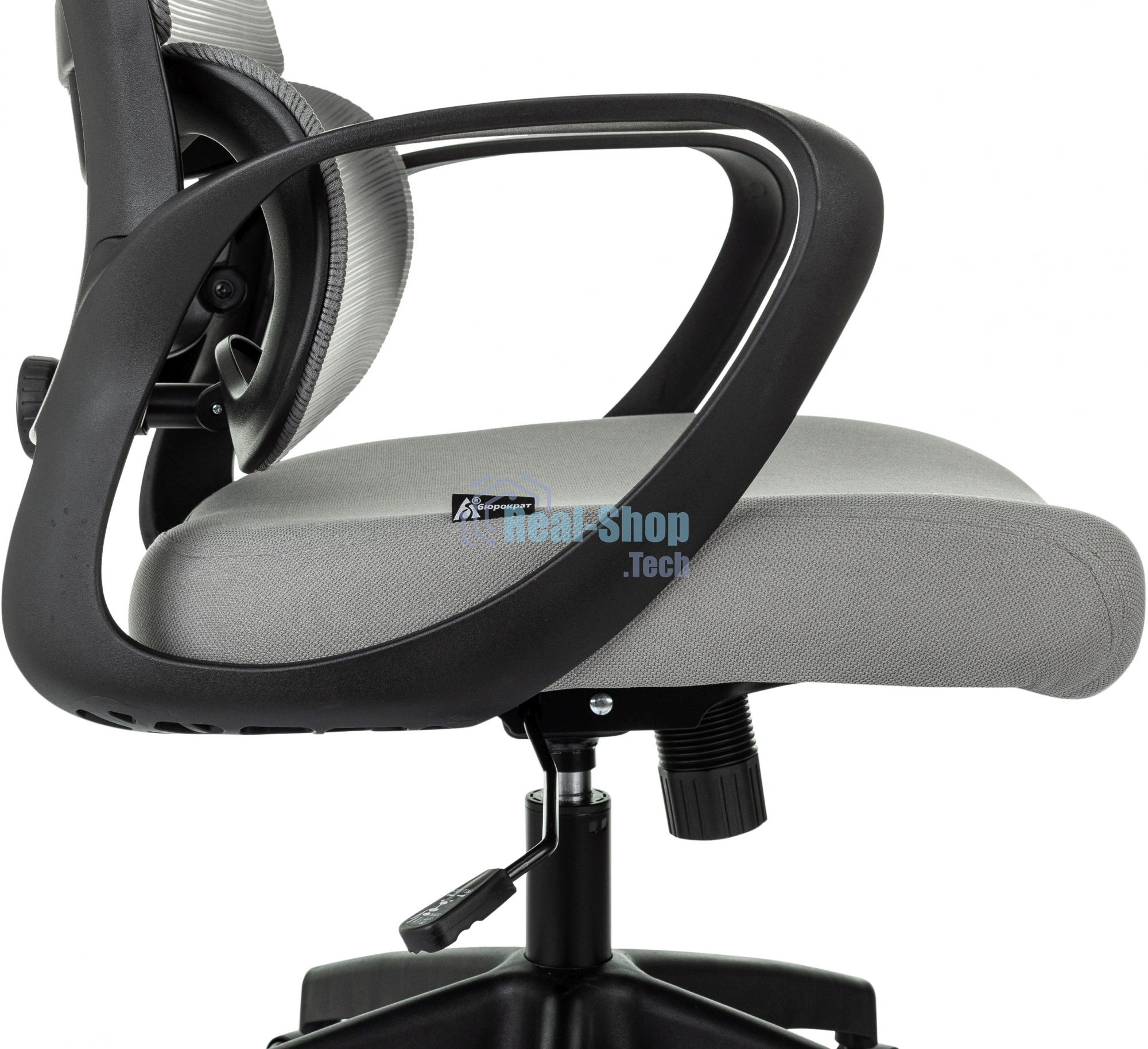 Кресло руководителя Бюрократ Sigma 2 серый, сетка/ткань, крестов. пластик