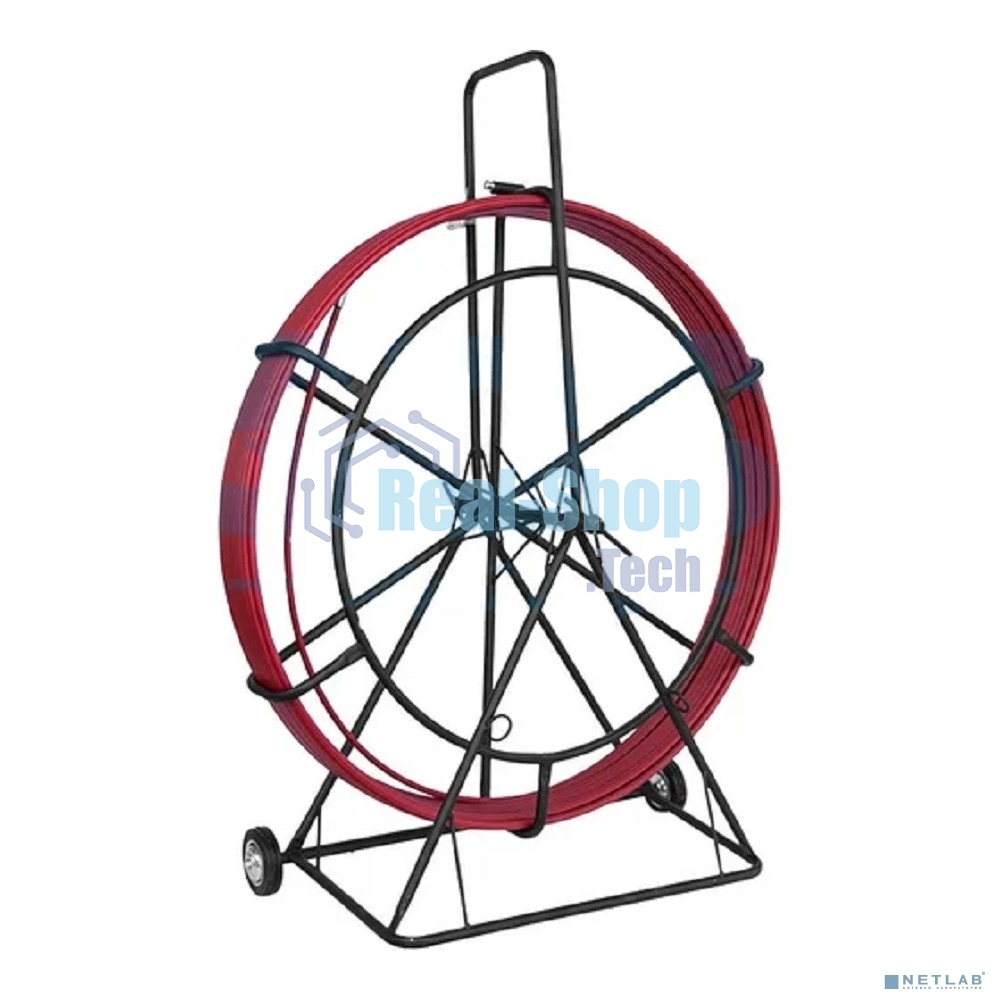 Протяжка кабельная Rexant (УЗК в тележке), стеклопруток d=11,0 мм, 100 м красная