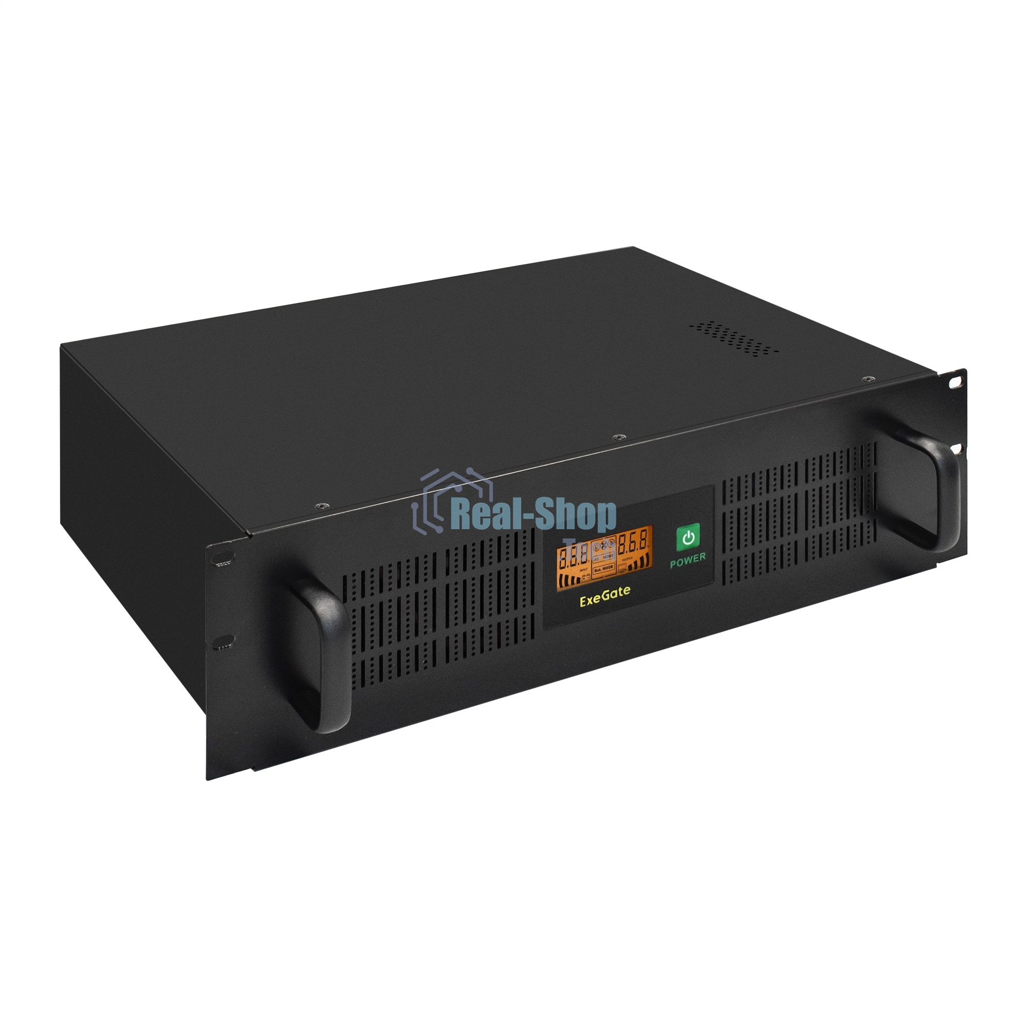 Источник бесперебойного питания ExeGate ServerRM UNL-1500.LCD.AVR.2SH.4C13.RJ.USB.3U / 1500 ВА / 900 Вт / 4 x IEC 320 C13, 2 x CEE 7 (евророзетка)