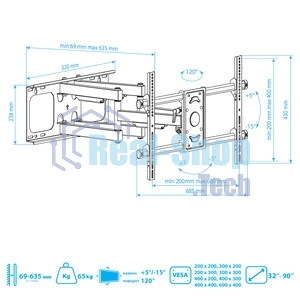 Кронштейн для телевизора Arm Media PARAMOUNT-70 черный, 32