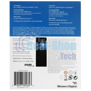 Накопитель SSD Western Digital WD Blue SN5000, 1Tb, PCIe 4.0 x4, M.2 2280, NVMe, R/W 5150/4900