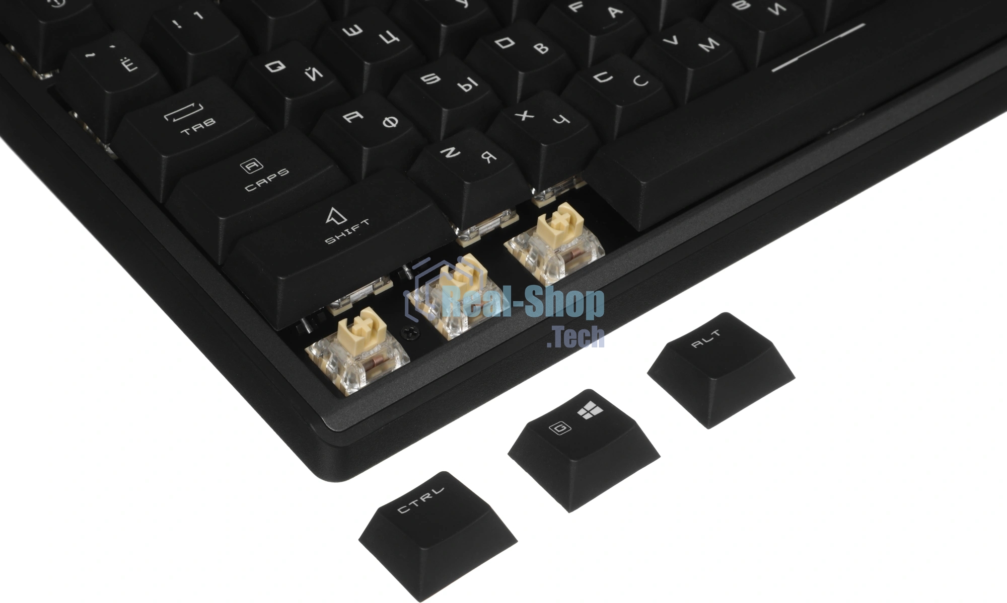 Клавиатура MSI STRIKE Pro W Silent механическая серый/черный USB Multimedia for gamer LED (подставка для запястий) (S11-43RU210-CLA)