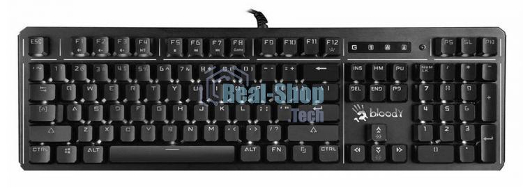 Клавиатура проводная A4 B975 механическая черный USB Gamer LED (подставка для запястий)