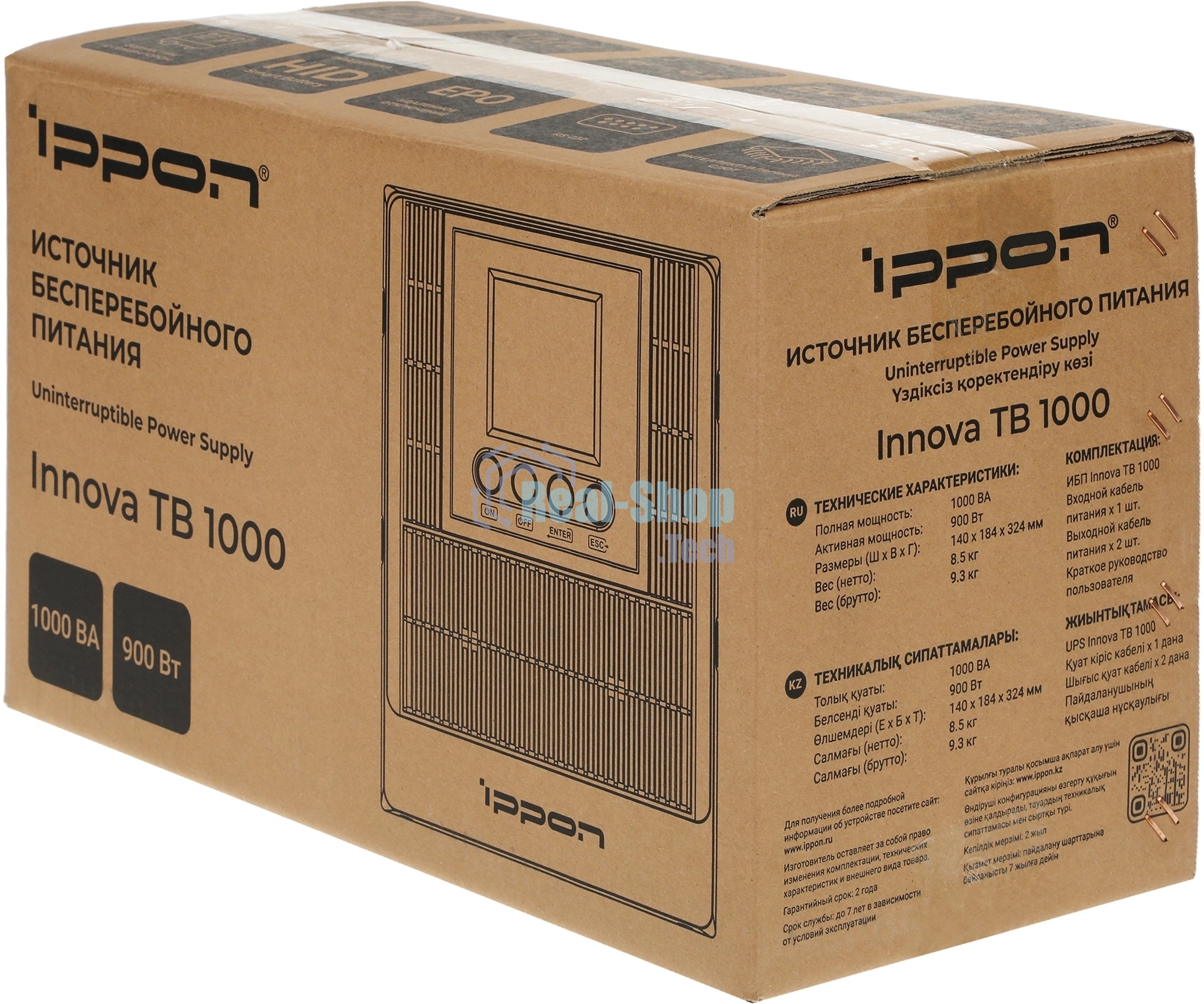 Источник бесперебойного питания Ippon Innova Tb 1000 900Вт 1000ВА черный