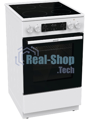 Плита электрическая Gorenje GEC5C61WG белый, конфорок 4 электрических, духовка 70 л, 50 см x 85 см x 59.4 см (без крышки)
