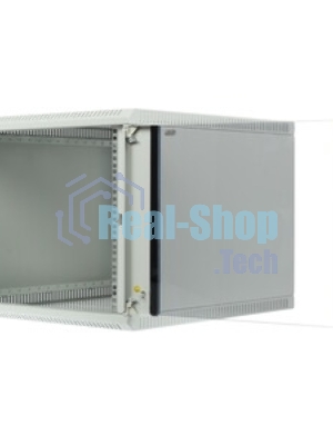 Шкаф настенный ЦМО ШРН-Э-9.650 9U 600x650мм пер.дв.стекл несъемные бок.пан. серый