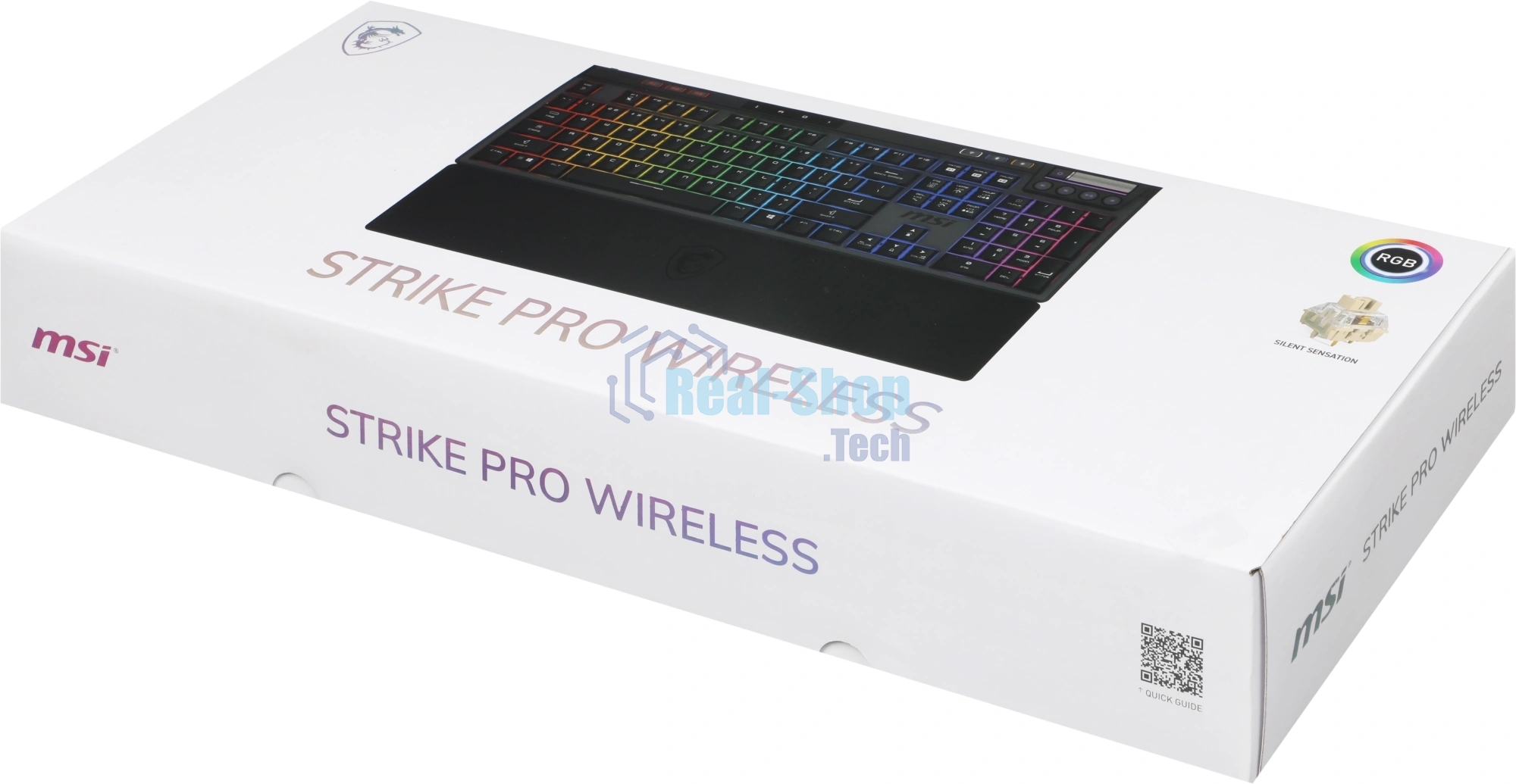 Клавиатура MSI STRIKE Pro W Silent механическая серый/черный USB Multimedia for gamer LED (подставка для запястий) (S11-43RU210-CLA)