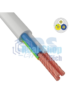 Провод соединительный ПВС 3x1,5 мм² 150 м белый ГОСТ 7399-97