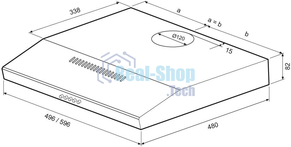 Вытяжка подвесная KRONA Ermina 500 ivory PB бежевый, 49.6 см, 455 куб. м/ч, 42 дБ