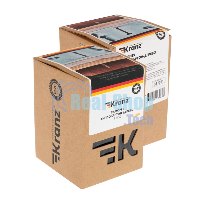 Саморез гипсокартон-дерево Kranz 4.2х90, упаковка поставщика (2 000 шт)