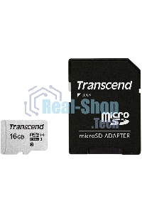 Флеш карта Micro SecureDigital 16Gb TranscendTS16GUSD300S-A MicroSDHC Class 10 UHS-I, SD adapter