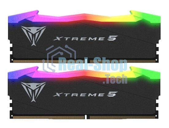 Оперативная память Patriot Viper Xtreme 5, DDR5, 48GB (2x24GB), 7600MHz, CL36, DIMM, с радиаторами, черный