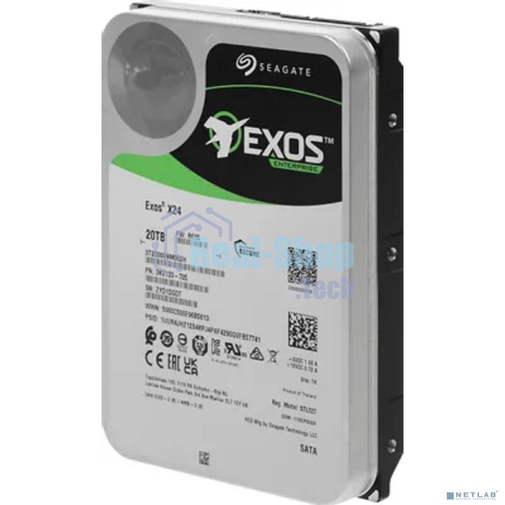 Жесткий диск Seagate Exos X24 20Tb 7200RPM SATA 512MB ST20000NM002H