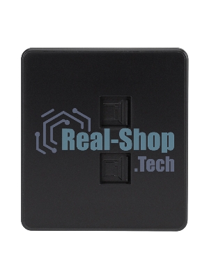 Розетка Kranz ROUND компьютерная двойная RJ45+RJ45 кат6 с/у оникс
