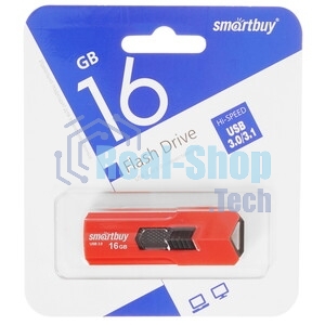 Флешка USB Smartbuy STREAM Red (SB16GbST-R3), 16Gb, USB 3.0, R/W 75/30, красный/черный