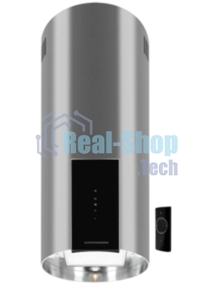 Вытяжка Kuppersberg MOTUBA 35 X, цилиндрическая, островная, 35 см, сенсорное управление, таймер, отвод/рециркуляция, 3 скорости, производительность 850 м3/ч, LED освещение, обратный клапан, уровень шума 68 дБ, угольный фильтр CF110 (опция), цвет нержавеющая сталь
