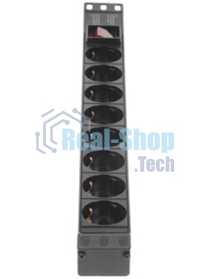 Блок розеток горизонтальный ExeGate ServerPro PDU-19H801 Al-8S-C14-SW, 19