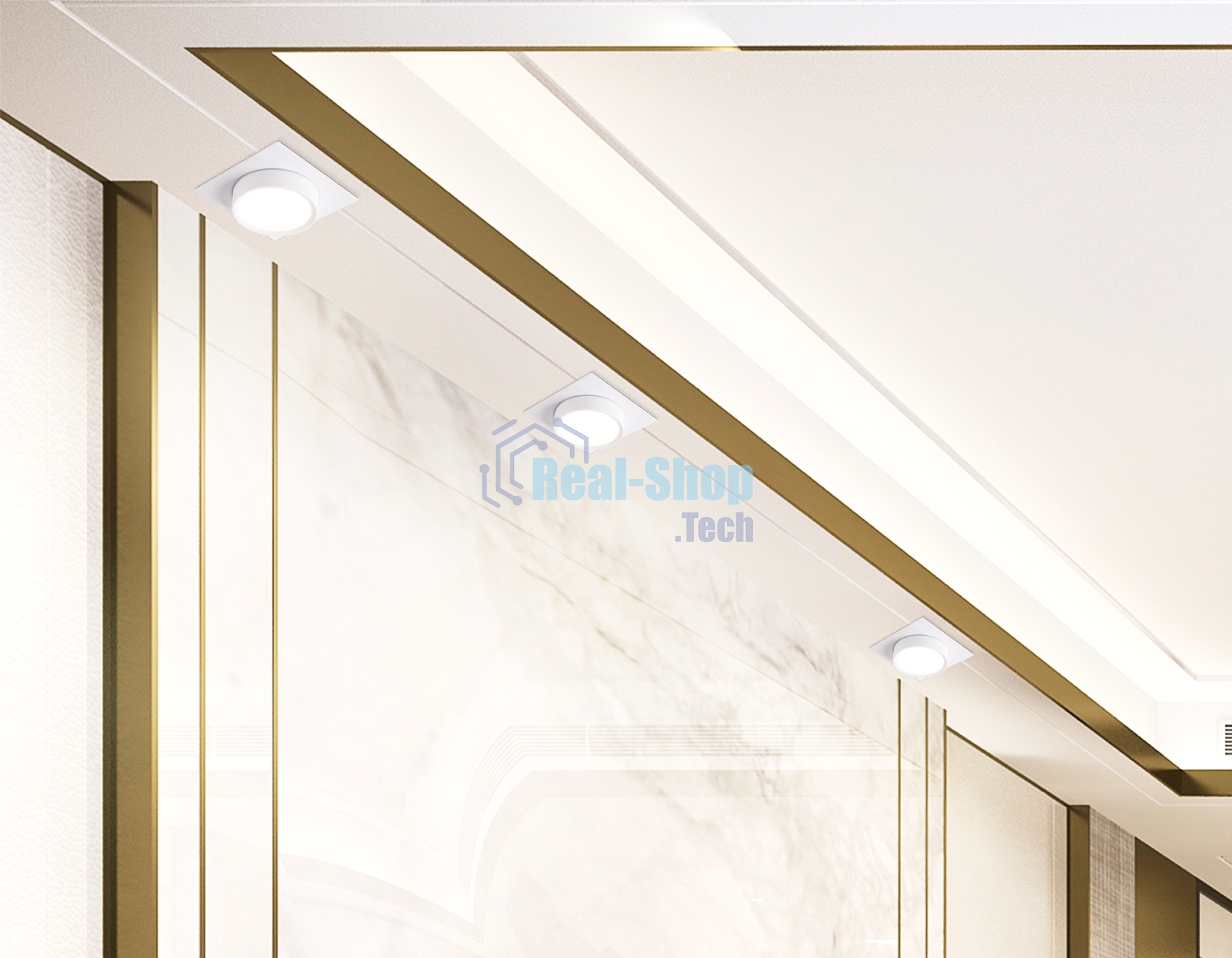 Светильник встраиваемый Ambrella light TN6737 WH белый IP44 GX53 110*110*57