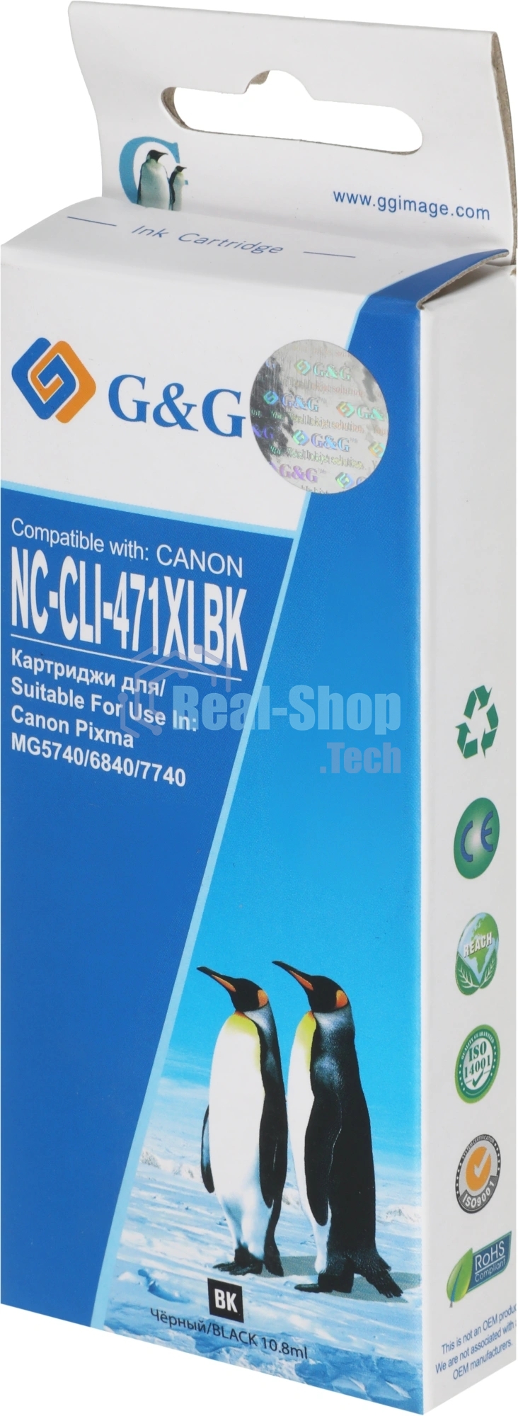Картридж струйный G&G NC-CLI-471XLBK CLI-471XL BK фото черный (10.8мл) для Canon TS5040/MG5740/MG6840/MG7740
