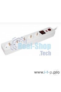 Сетевой фильтр Iek WFP10-16-05-01-N СФ-05К-выкл. 5 мест 2Р + PE/1,5 метра3х1 мм2