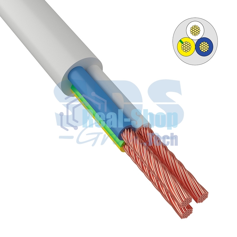 Провод соединительный ПВС 3x0,75 мм² 200 м белый ГОСТ 7399-97