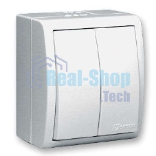 Выключатель 2-кл. ОП Simon15 10А IP54 белый Simon 1594398-030