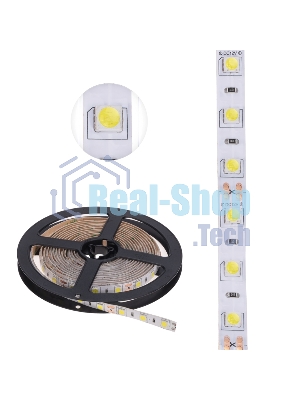 Лента светодиодная 3 м 12 В 5050 6500 К IP65 60 LED/м для БП с клеммами LAMPER