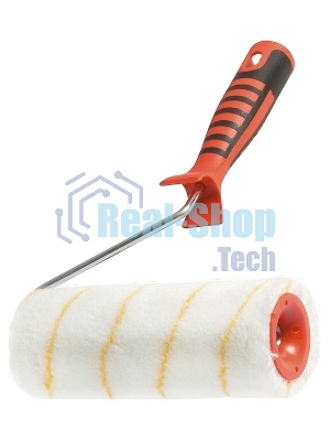 Валик в сборе Matrix полиакрил желтая полоса с двухком.руч., 180мм, ворс 12мм, D 48мм, Dруч.6 мм