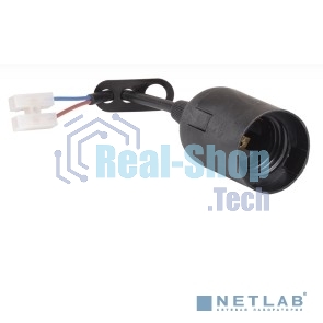 Патрон подвесной с шнуром пластик Е27 черный (50 шт), стикер на изделии Ппл27-04-К52 EPP14-04-01-K02 IEK