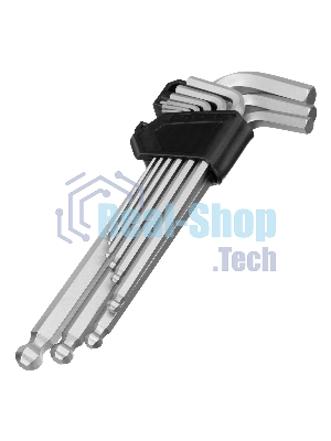 Набор ключей имбусовых Сибртех HEX, 2-12 мм, CrV, 9 шт., удлиненные, с шаром