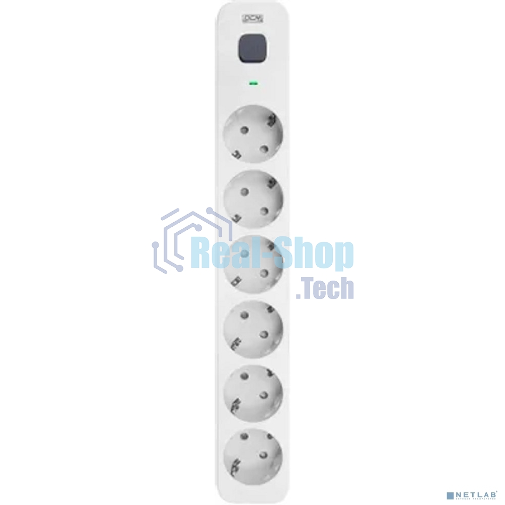 Сетевой фильтр Powercom SP-06W 5,0 м 5.0м (6 розеток) белый/серый (коробка)