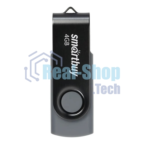 Флешка USB Smartbuy Twist Black (SB004Gb2TWK), 4Gb, USB 2.0, R/W 10/7, черный