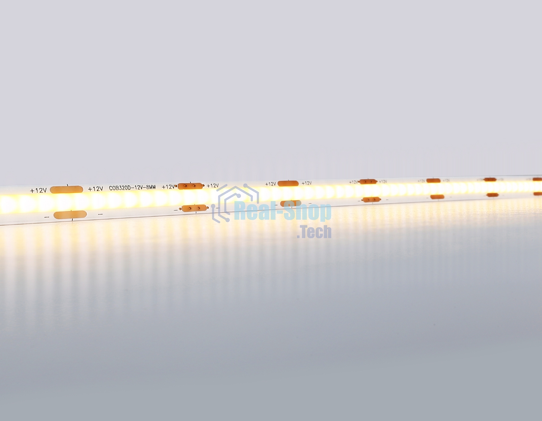Светодиодная лента Ambrella light GS2601 COB 320Led/ 10W m/ 12V IP20 3000K/ 5000*8*1.54mm (2 конт.)
