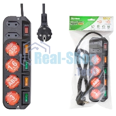 Сетевой фильтр Most ARG 3 м (6 розеток) черный (пакет ПЭ)