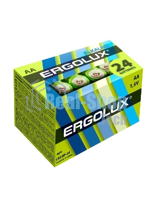 Элемент питания алкалиновый Ergolux LR6 Alkaline BP-24 (уп.24шт)