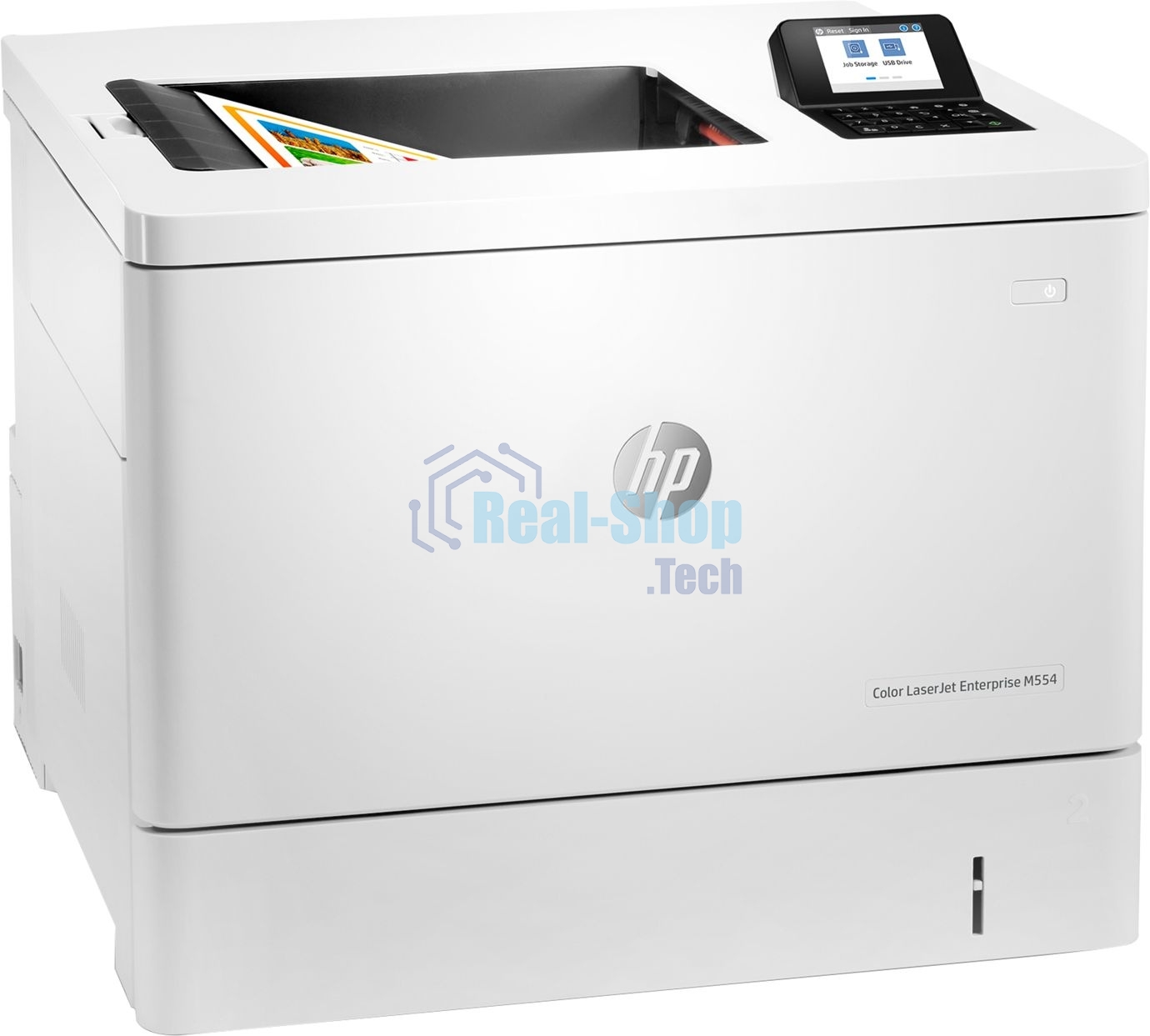 Принтер лазерный HP Color LaserJet Enterprise M554dn (7ZU81A), A4, цветной, печ. до 33 стр/мин., 600 x 600 dpi, USB, RJ-45, Air Print, Mopria