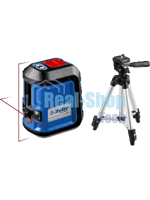 Нивелир лазерный ЗУБР КРЕСТ-15, суперкомпакт, 15м, точн. +/-0,3 мм/м, штатив, чехол