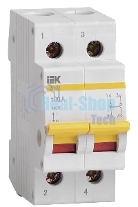 Выключатель нагрузки Iek MNV10-2-100 (мини-рубильник) ВН-32 2Р 100А ИЭК