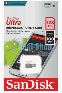 Флеш карта microSD 128Gb SanDisk microSDXC Class 10 Ultra UHS-I 100Mb/s