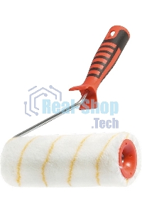 Валик в сборе Matrix полиакрил желтая полоса с двухком.руч., 250мм, ворс 12мм, D 48мм, Dруч.6 мм