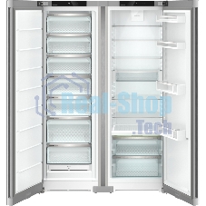 Холодильник Liebherr Комбинация XRFsf 5225-22 001 (SFNsfd 5227-22 001 +SRBsfc 5220-22 001 ) серебристый двухкамерный 377/271л морозилка сбоку, Side by Side