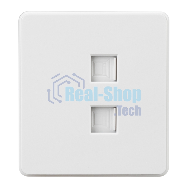 Розетка Kranz ROUND компьютерная двойная RJ45+RJ45 кат6 с/у перламутр