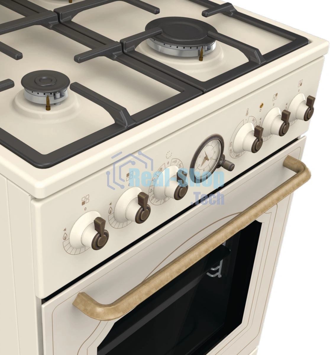 Плита комбинированная Gorenje GKS5B70CLI бежевый, конфорок 4 газовых, духовка 70 л, 50 см x 85 см x 59.4 см