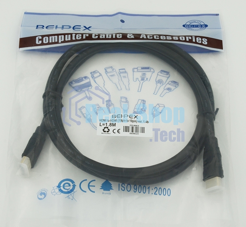 Кабель аудио-видео Behpex HDMI (m)/HDMI (m) 1.8м. ver. 1.4b