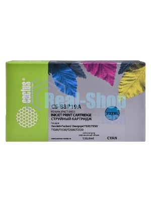 Картридж струйный Cactus CS-B3P19A №727 голубой (130 мл) для HP DJ T920/T1500