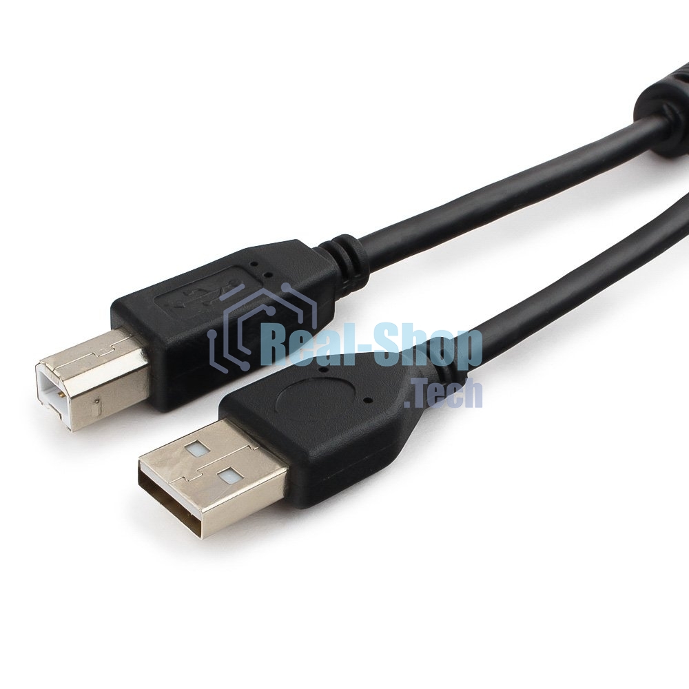 Кабель USB2.0 Pro Cablexpert CCF2-USB2-AMBM-6, AM/BM, 1.8м, экран, 2феррит.кольца, черный, пакет