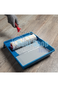 Валик в сборе Matrix полиакрил желтая полоса с двухком.руч., 250мм, ворс 12мм, D 48мм, Dруч.6 мм